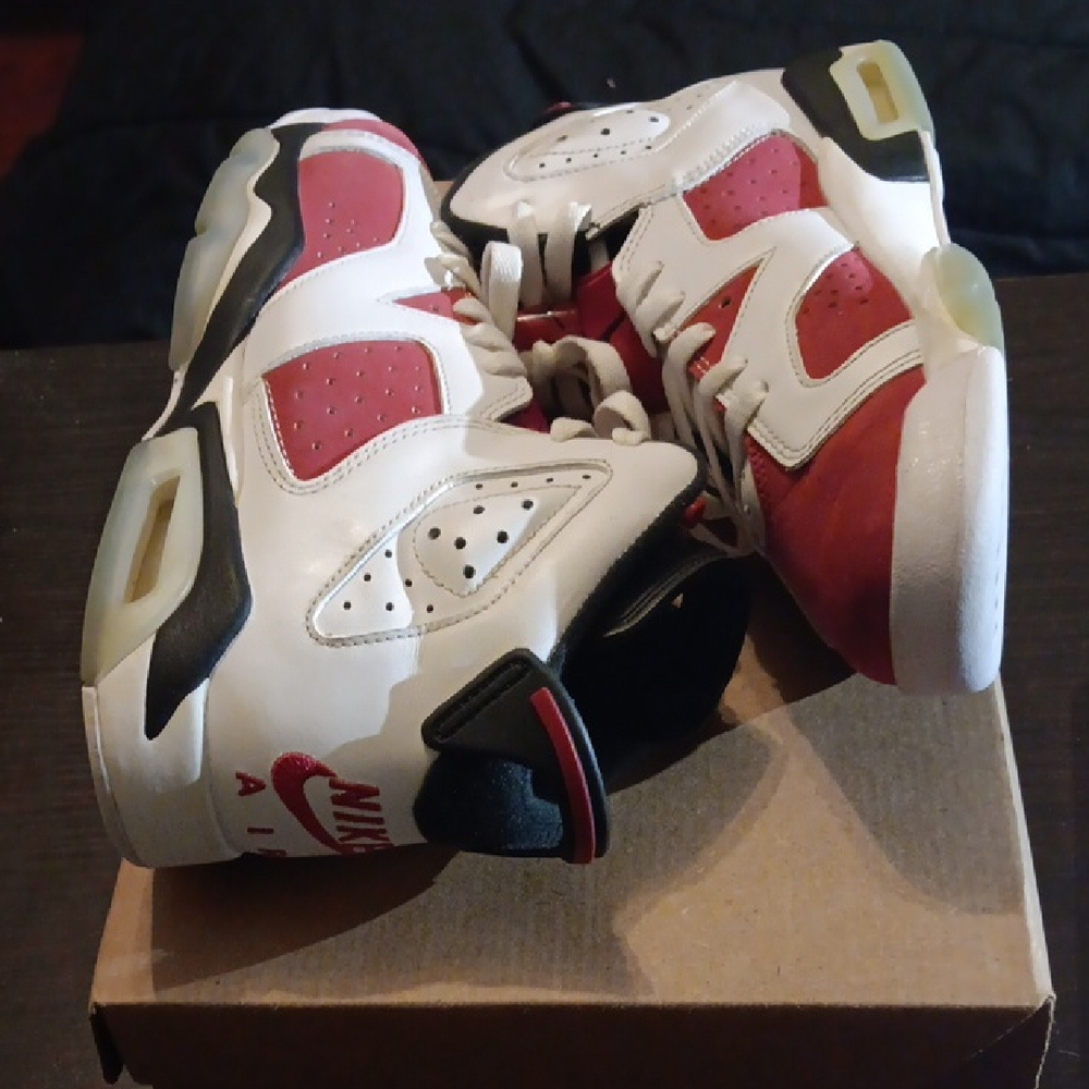 Jordan 6 Retro (GS) Rare Carmine Sneakers W/2020 Tag Mens 6Y Girls 7.5 EUC - Picture 7 of 9